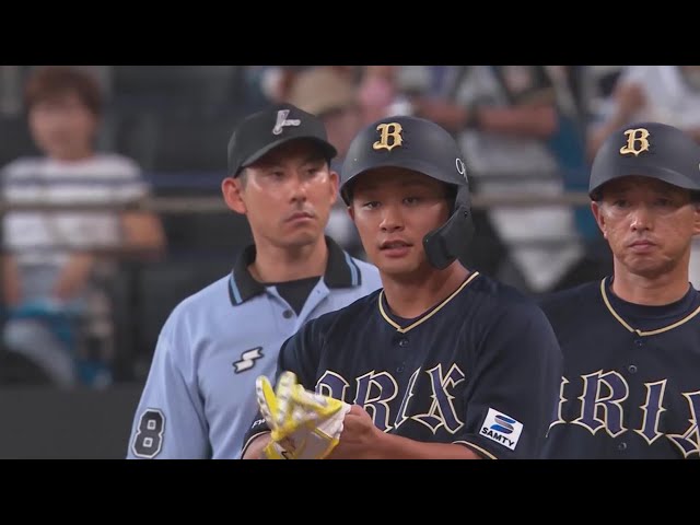 【9回表】中嶋聡監督もガッツポーズ!! バファローズ・平野大和のプロ初ヒット!!  2023年7月30日 北海道日本ハムファイターズ 対 オリックス・バファローズ