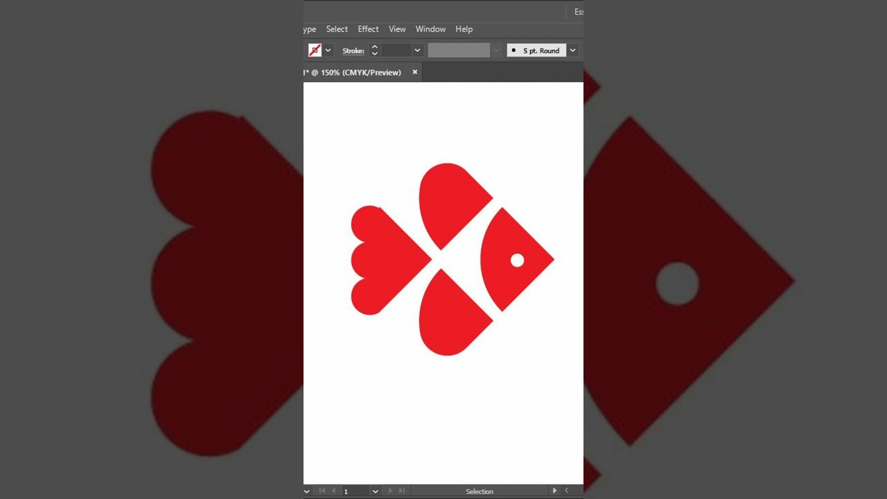 Fish logo in adobe illustrator. Graphic design tutorial. #shorts