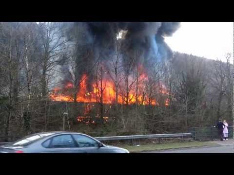 Crosskeys Scrapyard Fire South Wales 06-04-2013