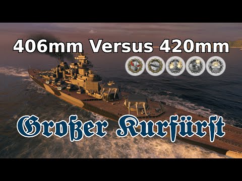 Großer Kurfürst: 406mm Versus 420mm (World of Warships Replay)