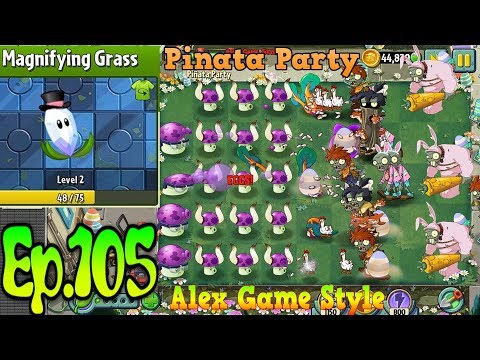 Plants vs. Zombies 2 || Magnifying Grass Costume - EASTER Pinata Party 1/4/2018 (Ep.105)