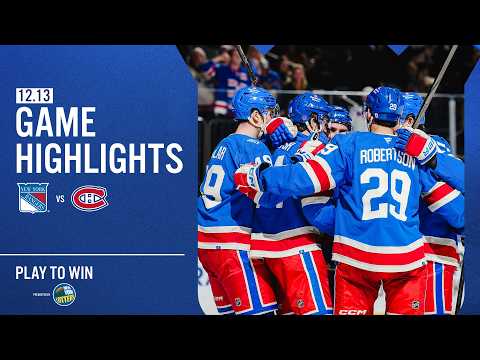 GAME HIGHLIGHTS | 2025-26: New York Rangers vs Montreal Canadiens (12/13/25)