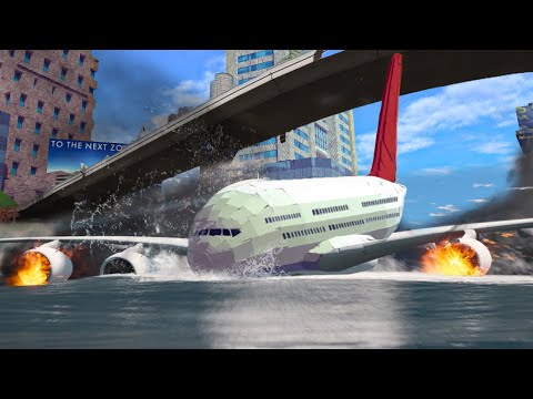 Emergency Landing ON THE RIVER IN THE CITY - Engine Exploded! Airplane Crashes! Besiege plane crash