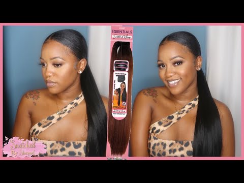 INSTANT Sleek Low Ponytail (natural hair + minimal heat) | Janet Collection Snatch & Wrap Ponytail