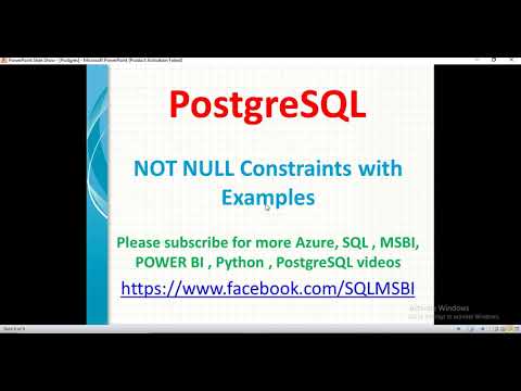Postgresql Tutorials | Not Null Constraints in Postgresql | postgresql not null example|sql not null