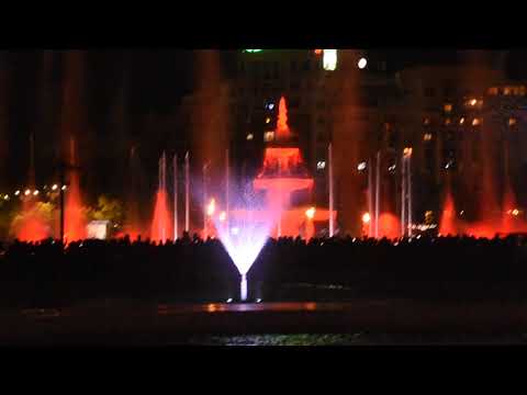 Bucharest Romania fountains and light show, October 2018
