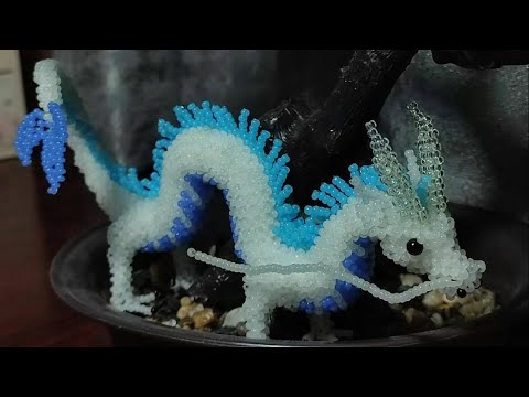Туториал на амигуруми китайского дракона из бисера  3 часть