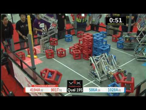 2015 VRC Tech Q195 - 4194A 901T vs 586A 1028A - 60 to 42 - VEX Worlds 2015 - Technology Division