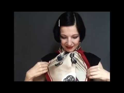 Vecona Vintage - How to tie a silk scarf Part 7 - The 1930s Loose Tie