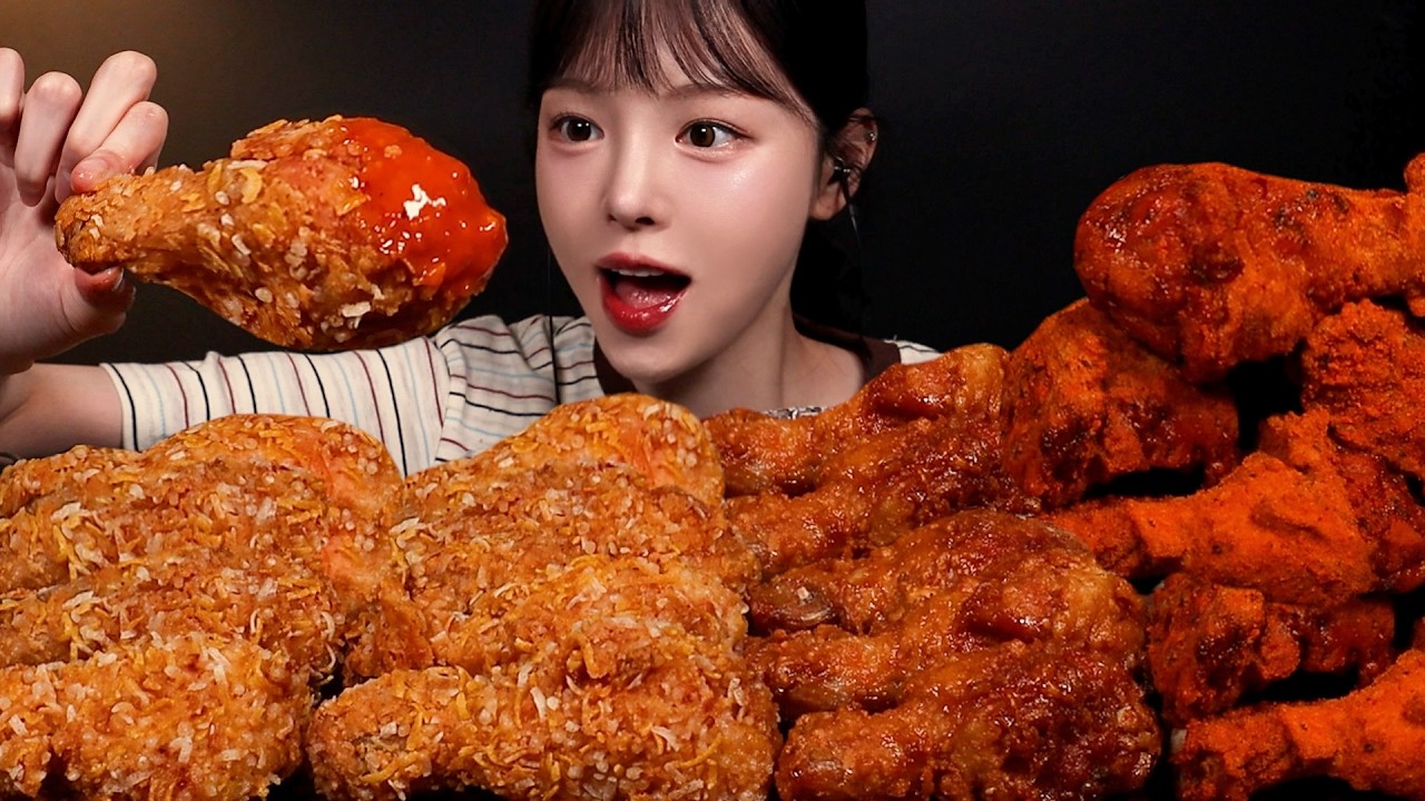 SUB)bhc 신메뉴! 소이갈릭킹에 핫뿌링클 먹방🍗바삭끝판왕 콰삭킹까지 치킨파티 Chicken Mukbang Asmr