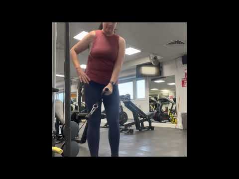 Cable or band side lateral raise shoulder exercise