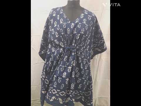 Meera handicrafts printed tie dye cotton long kaftan, size: ...