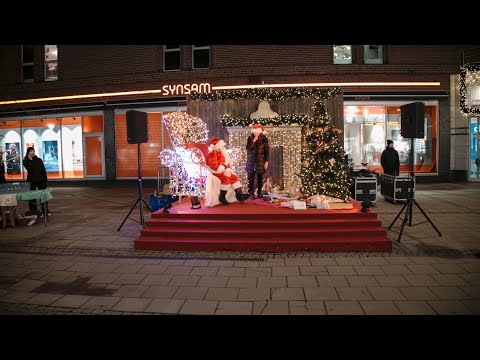 Night Walk in Uppsala, Sweden - Christmas Lights and City Streets