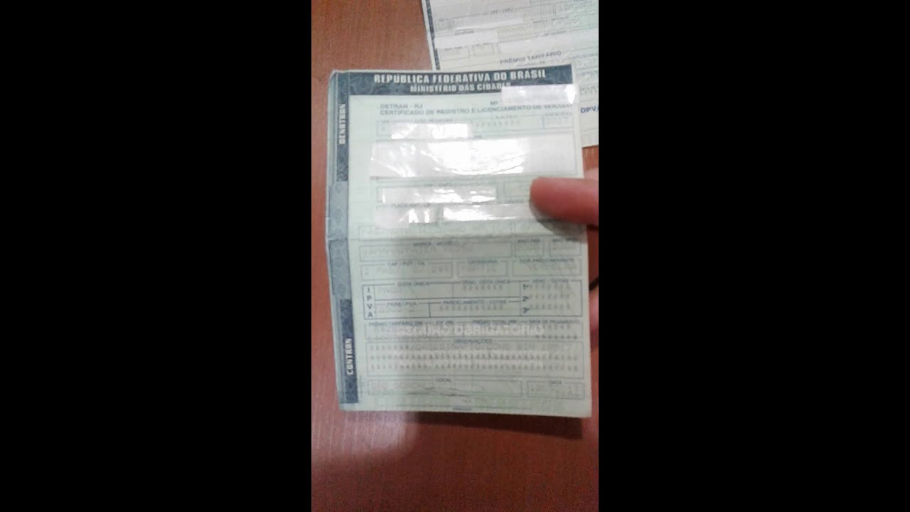 Documentos da Moto/Carro, CRLV, DPVAT, CRV (Recibo Compra e Venda)