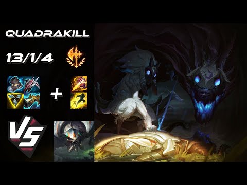 JUNGLE Kindred vs Skarner [QUADRAKILL] - NA Challenger Patch 14.23