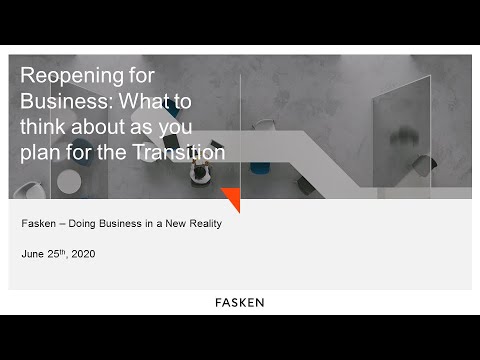 Fasken COVID-19 Webinar Series - Reopening for Business