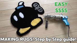 How To Make Rugs for Beginners! (make EASY money doing this)