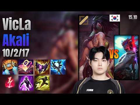 VicLa Mid Akali vs Yone lol KR solo rank Full Game 15.10 | 빅라 아칼리 vs 요네