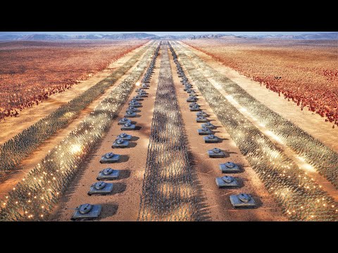 1 MILLION Most Powerful Roman Soldiers attack WW2 ARMY from both sides! - UEBS 2 EPIC BATTLE