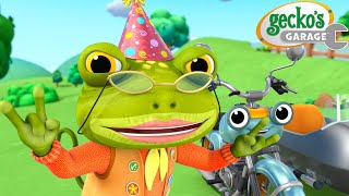 Miles the Motorcycle's Birthday Race! 🏍️🎂 | Gecko's Garage 🚚 | Cartoons For Kids