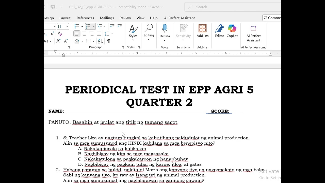 EPP 5- 2nd Periodical Test