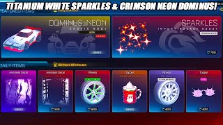 Titanium White Sparkles & Crimson NEON Dominus In The Rocket League Item Shop!! - 12/26/25