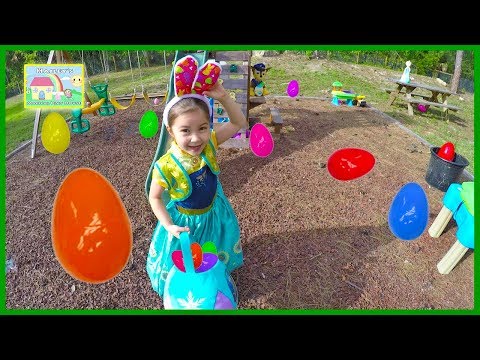 Princess Anna Goes on Big Easter Egg Hunt for Huge Surprise Eggs!