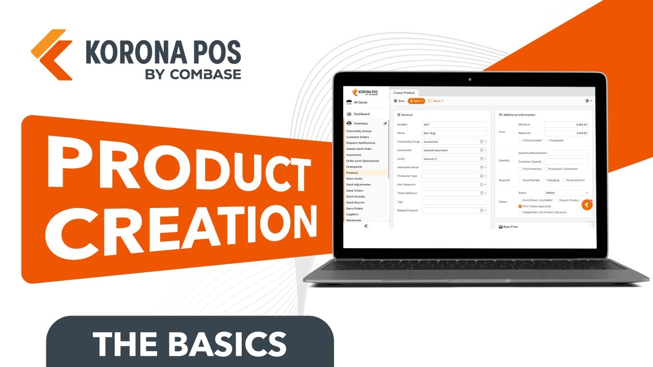 The KORONA POS Basics:  Product Creation