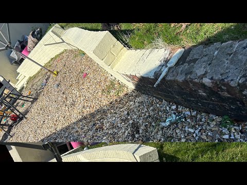 SandTex masonry paint upcycled wall from trash to treasure Timelapse