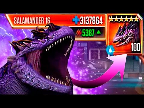 SALAMANDER 16 LEVEL 100 REACHED!! - Jurassic World The Game - *WORLD BOSS EVENT BATTLE* HD