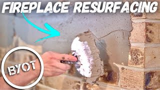 DIY Fireplace Makeover // How To Resurface A Fireplace