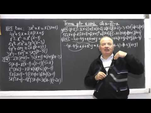 Lectia 904 - Factorizarea unei expresii pe baza formulelor de calcul prescurtat - Tema Clasa 7