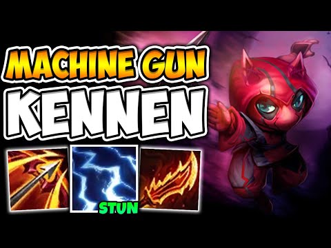 LAUNCH NINJA STARS AT 5.0 ATTACK SPEED WITH MACHINE GUN KENNEN! - League of Legends