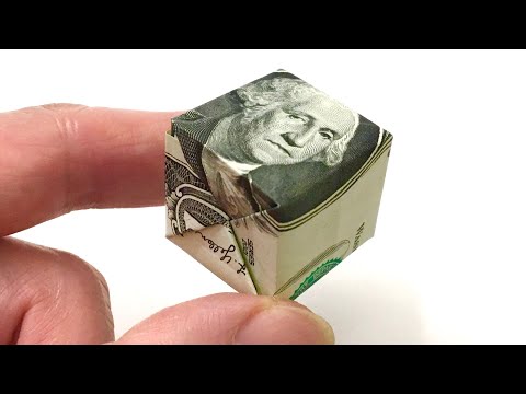 Easy Dollar Cube - How to make Money Cube Origami - Dollar Cube Easy Origami Tutorial - DIY Crafts