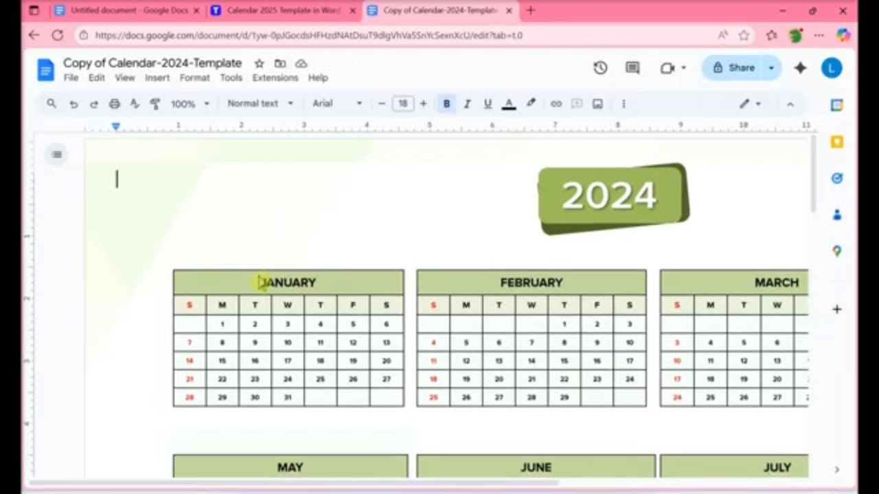 How to Create a Printable Calendar in Google Docs (EASY!)