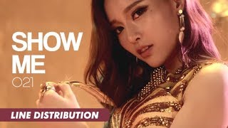 O21 (O TO ONE) - Show Me (보여줘) | Line Distribution