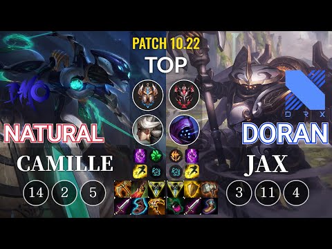 DMO Natural Camille vs DRX Doran Jax Top - KR Patch 10.22