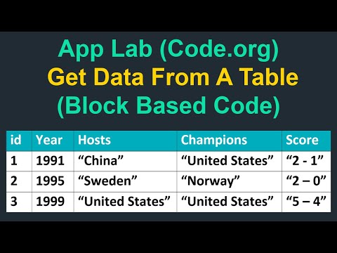 App Lab (Code.org) - Get Data From A Table (Block Based Code)