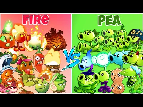 Team PEA vs FIRE Plants - Who Will Win? - PvZ 2 Team Plant Vs Team Plant