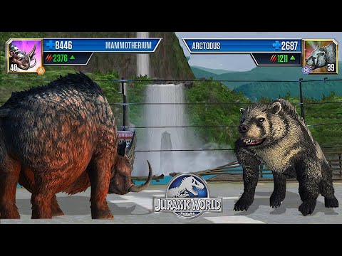 MAMMOTHERIUM VS ARCTODUS - CENOZOIC TOURNAMENT || JURASSIC WORLD THE GAME
