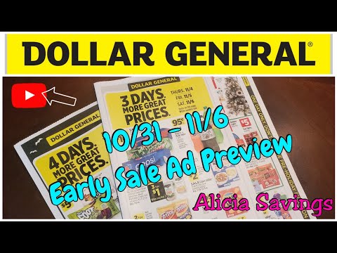 10/31 - 11/6 SALE AD PREVIEW | DOLLAR GENERAL SALE AD PREVIEW | LOTS OF GOOD DEALS