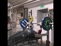 Bench press 5x15 reps on 120kg with legs up