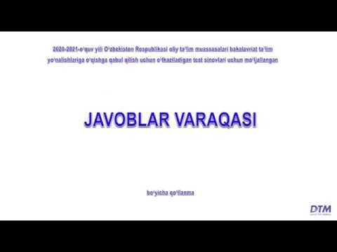 Javoblar varaqasi qanday to‘ldiriladi?