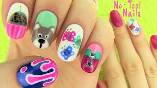 Nails Without Nail Art Tools! 5 Nail Art Designs!