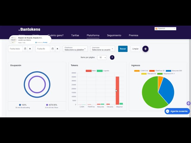 Bantokens - Herramienta monitoreo y estadísticas gratuita