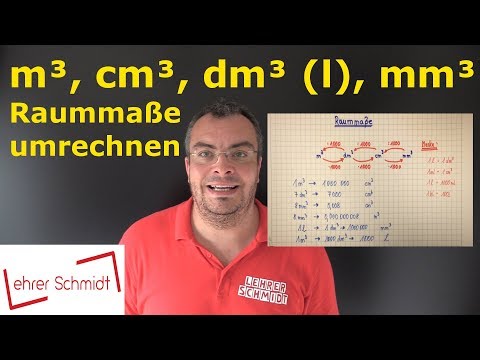 Converting units of measurement | Room dimensions | m³, dm³, cm³, mm³ and liters | Lehrerschmidt ...