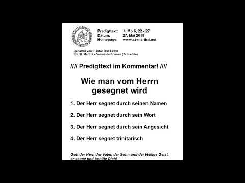 27.05.2018 - Wie man vom Herrn gesegnet wird