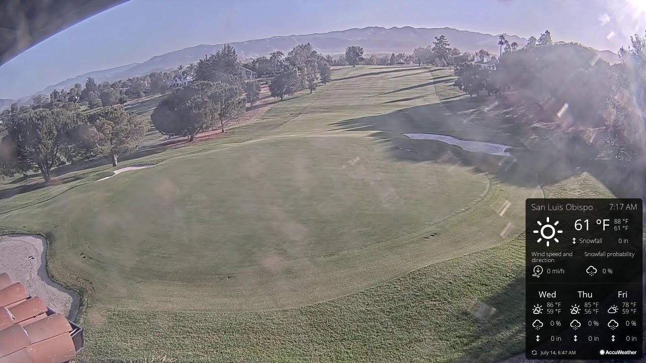 Live webcam view of 18th Hole at SLO Country Club