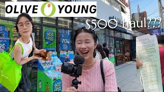 SHOPPING in OLIVE YOUNG KOREA 🇰🇷 big sale at oliveyoung! summer makeup+skincare haul跟著路人買 🛒 韓國歐膩好會買