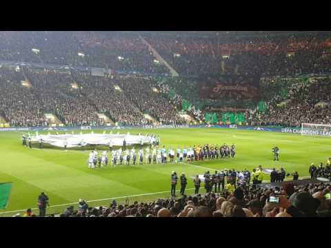 Celtic v Borussia Mönchengladbach Champions League Anthem Green Brigade Display